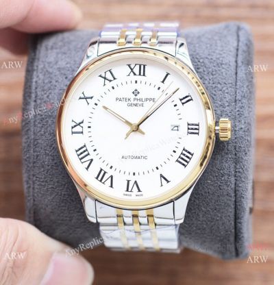 Copy Patek Philippe Calatrava Watches Two Tone Roman Dial 40mm